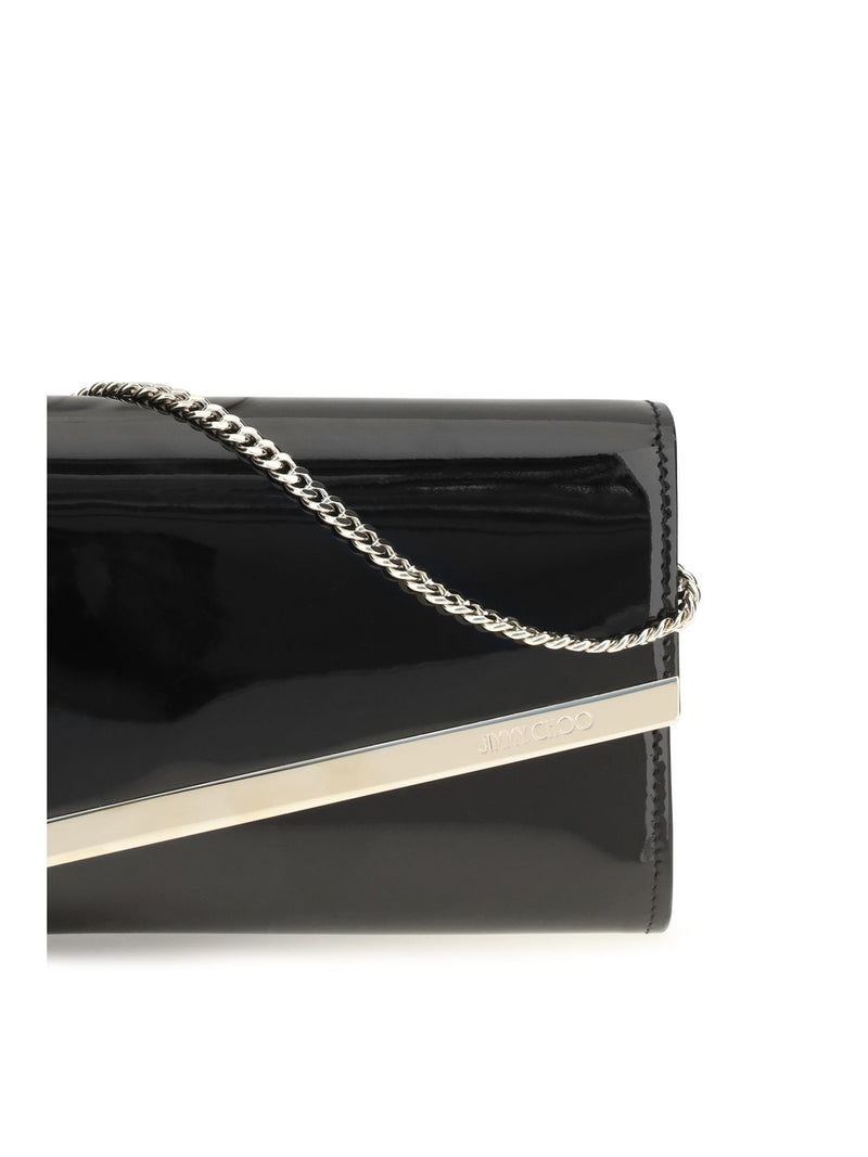 Jimmy Choo Leather Clutch Wallet — Black Calf Bos Taurus