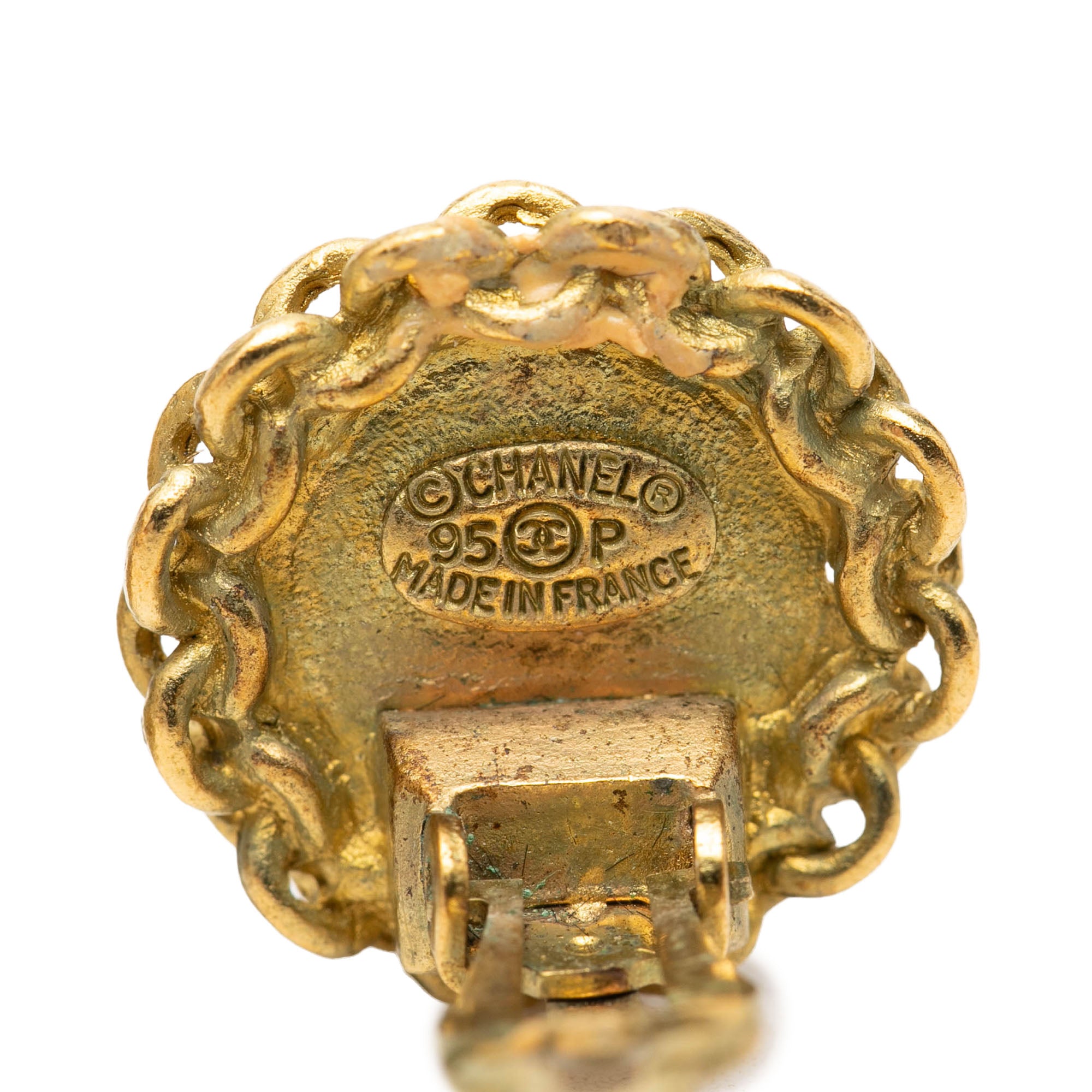 CC Gold Plated Round Clip On Earrings - Image 3