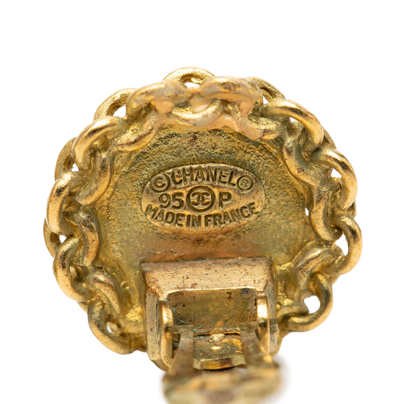 CC Gold Plated Round Clip On Earrings - Image 3