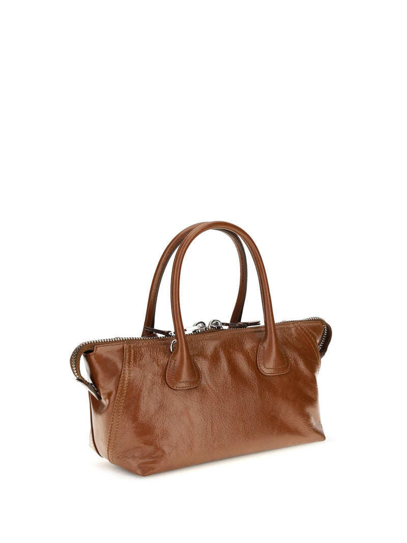 Miu Miu Glossy Calf Leather Shoulder Bag — Brown