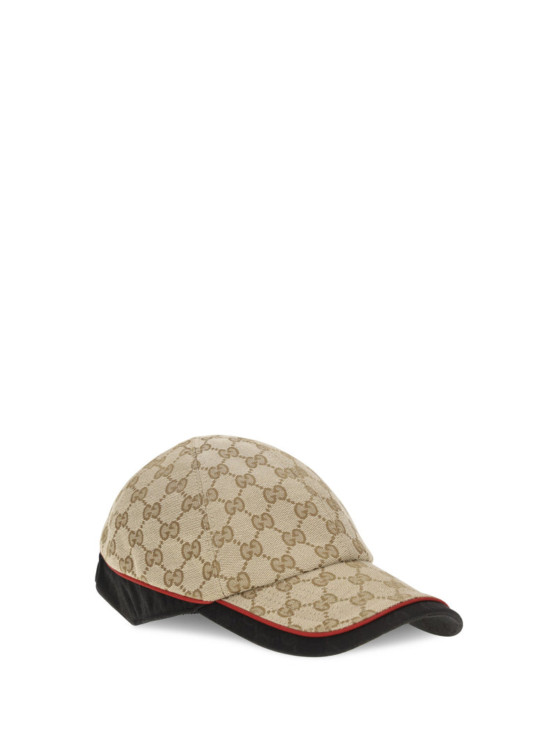 Gucci A001i24hblb Gg Cotton Fabric Baseball Cap — Beige Polyamide; Polyester; Caps