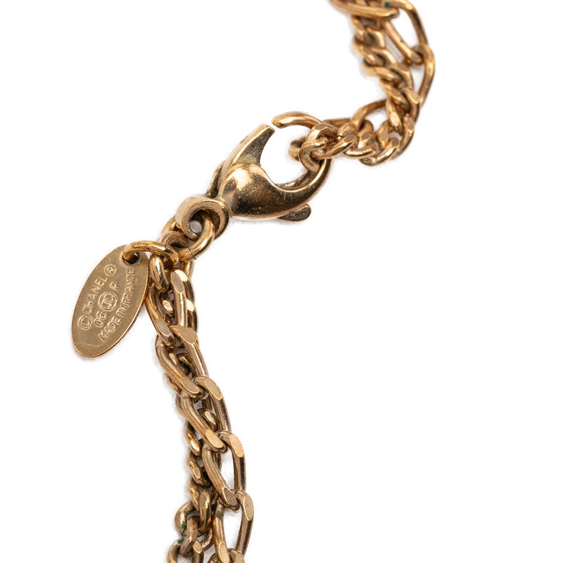 CC Gold Plated Textured Pendant Double Chain Necklace - Image 4