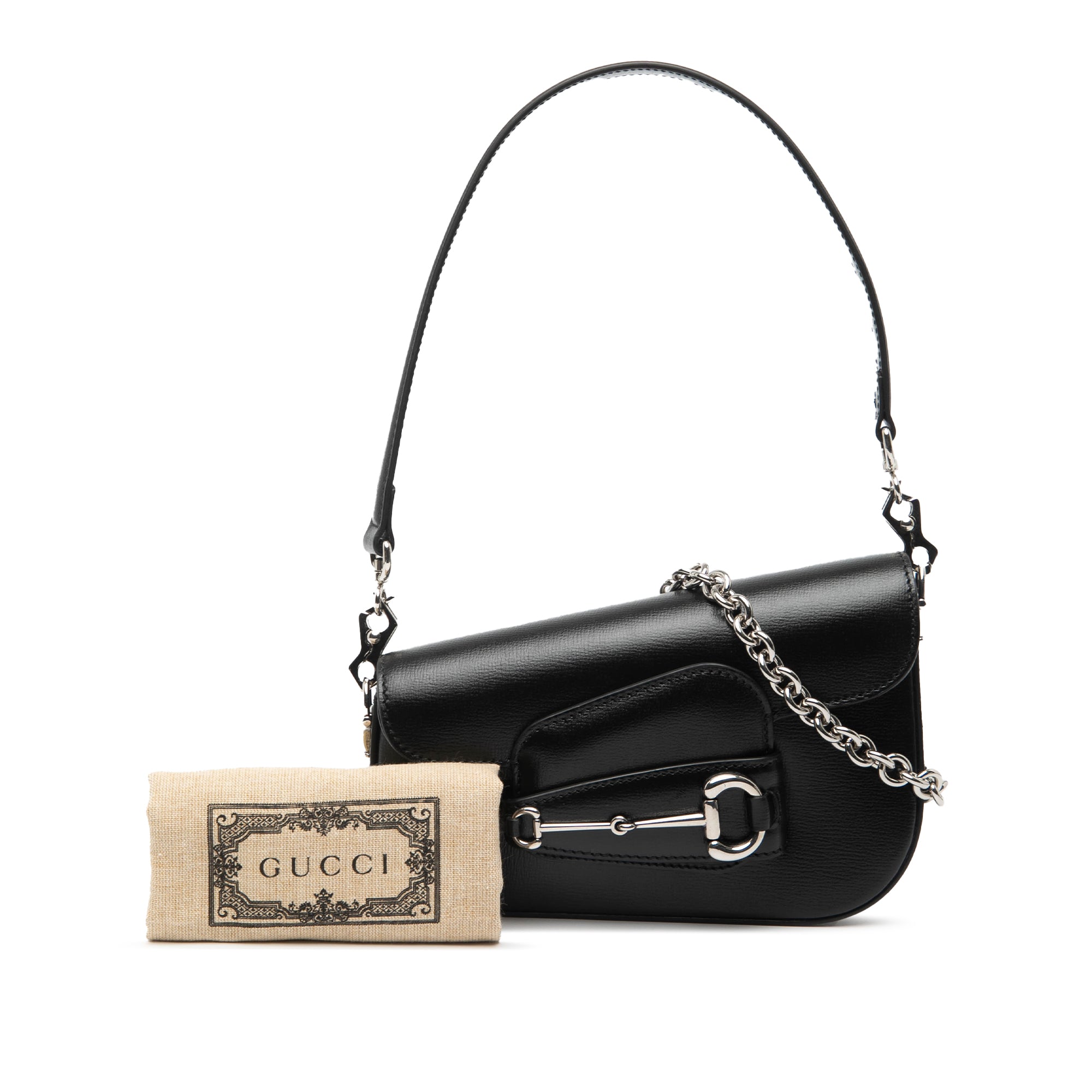 Mini Leather Asymmetric Horsebit 1955 Satchel - Image 8