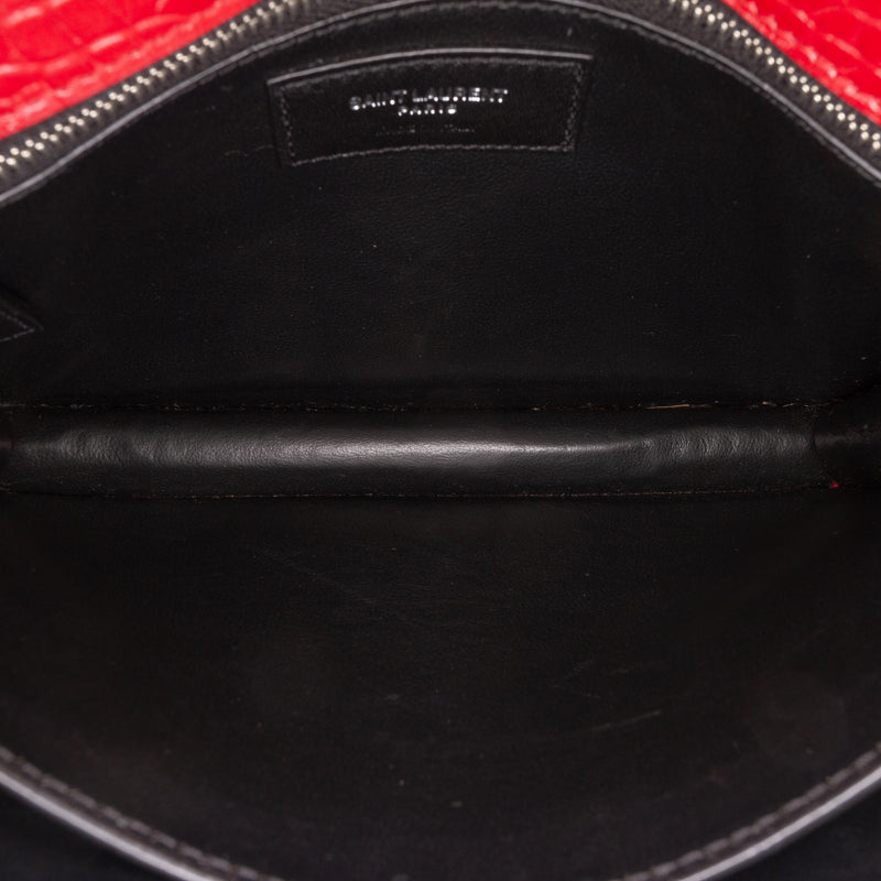Croc Embossed Leather Monogram Cassandra Clasp Bag - Image 4