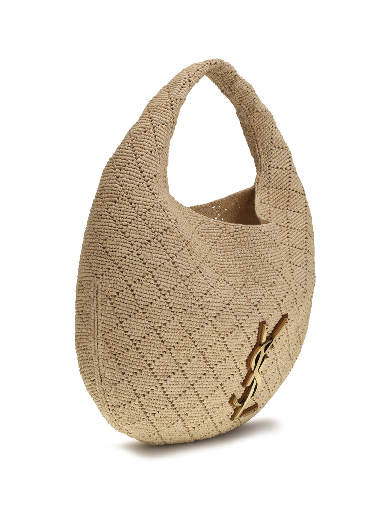Saint Laurent Icare Hobo Bag — Beige Raffia