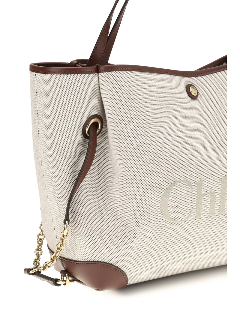 Chloé Clover Tote Bag — Brown Cotton