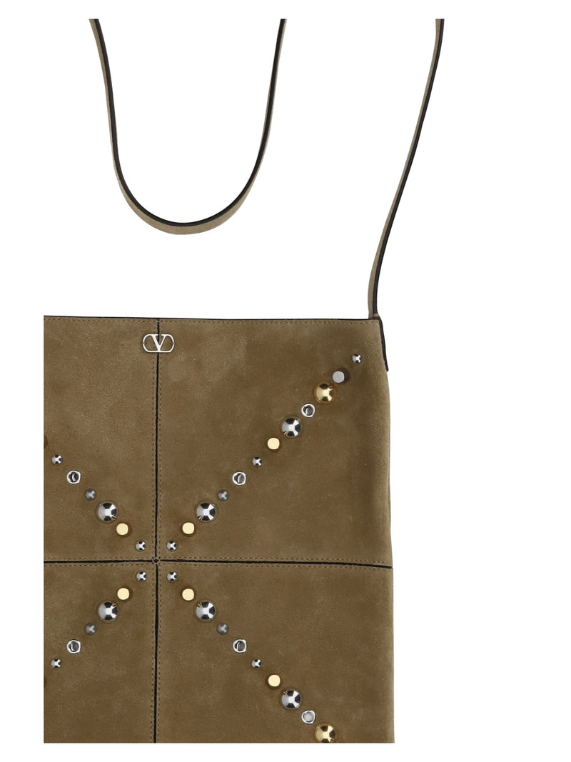 Valentino Garavani Nellcôte Shoulder Bag — Beige Calf Leather Bos Taurus