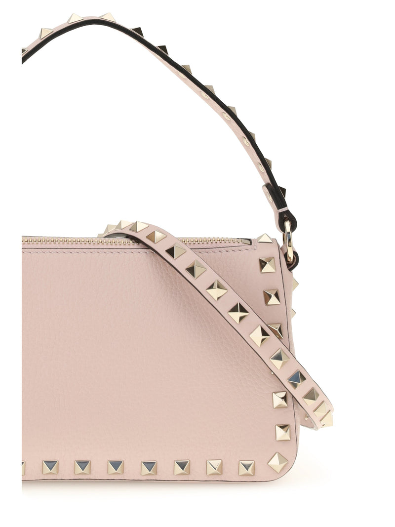 Valentino Garavani Rockstud Shoulder Bag — Pink Calf Leather Bos Taurus