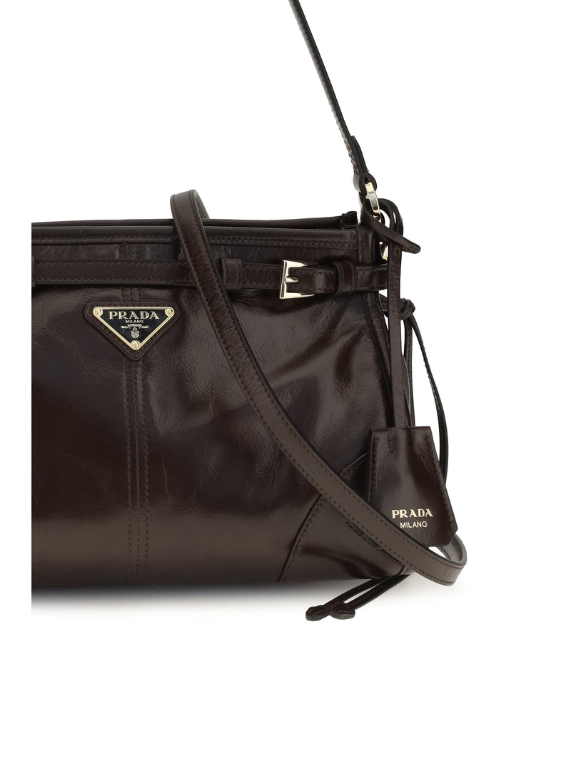 Prada Bonnie Shoulder Bag — Black Calf Leather Bos Taurus