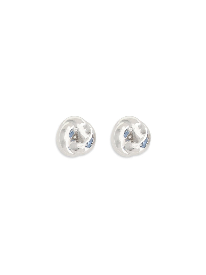 Self-Portrait Sculptural Knot Earrings — Silver Brass