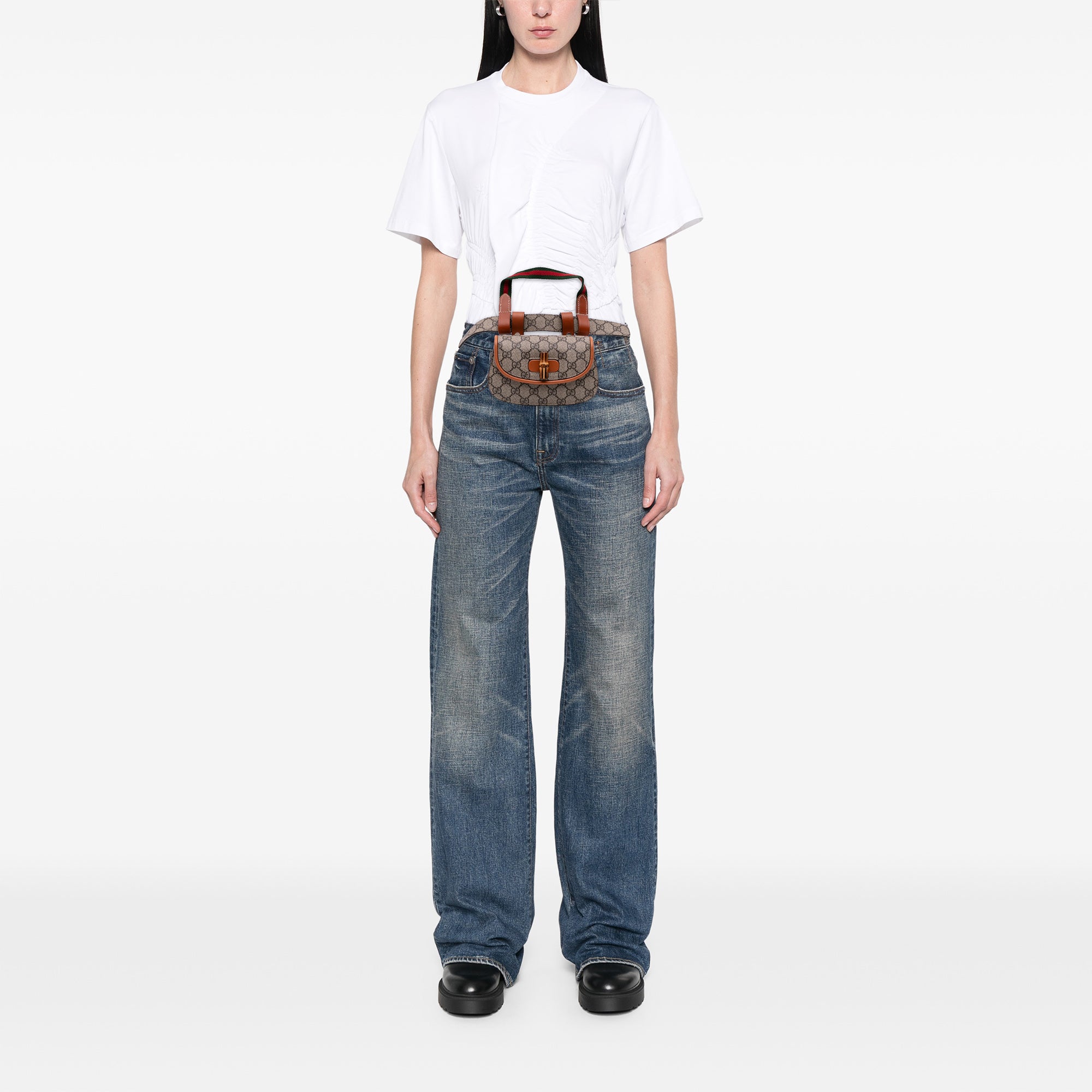 Mini GG Supreme Web Bamboo 1947 Belt Bag - Image 11