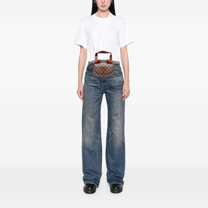 Mini GG Supreme Web Bamboo 1947 Belt Bag - Image 11
