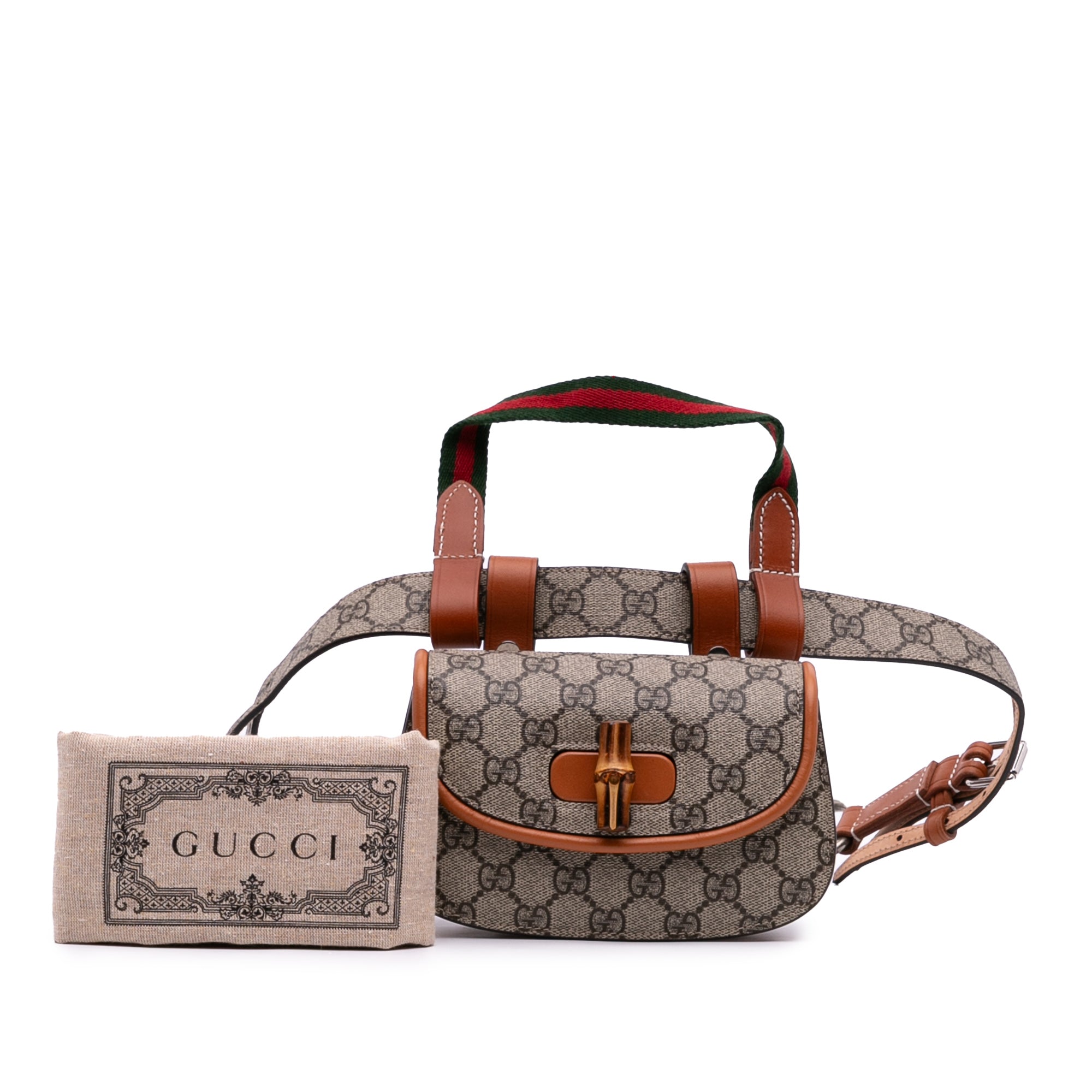 Mini GG Supreme Web Bamboo 1947 Belt Bag - Image 12
