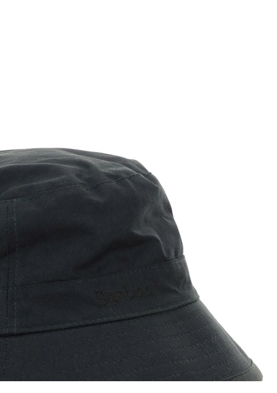 Barbour Mha0001 Wax-Coated Cotton Bucket Hat — Sage