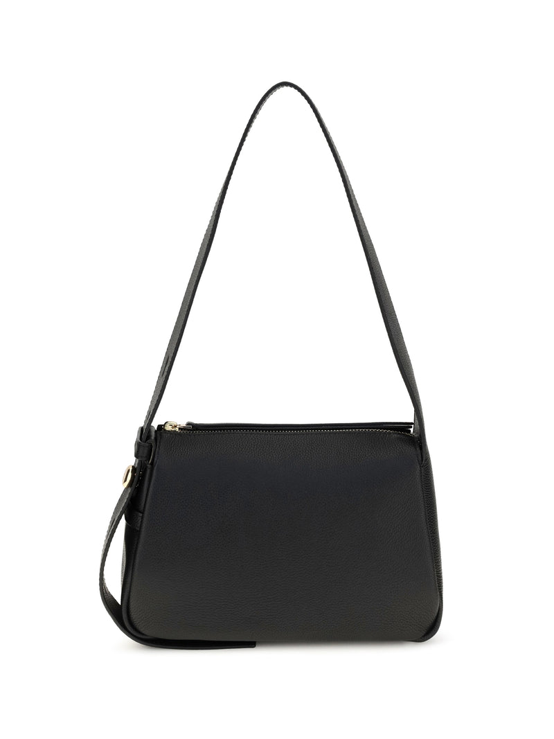 Tory Burch Romy Shoulder Bag — Black Calf Leather