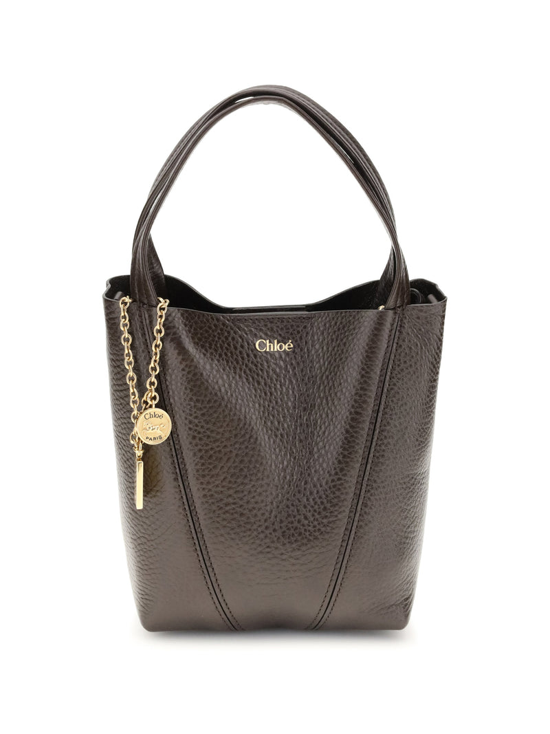 Chloé Spin Shoulder Bag — Brown Calf Leather