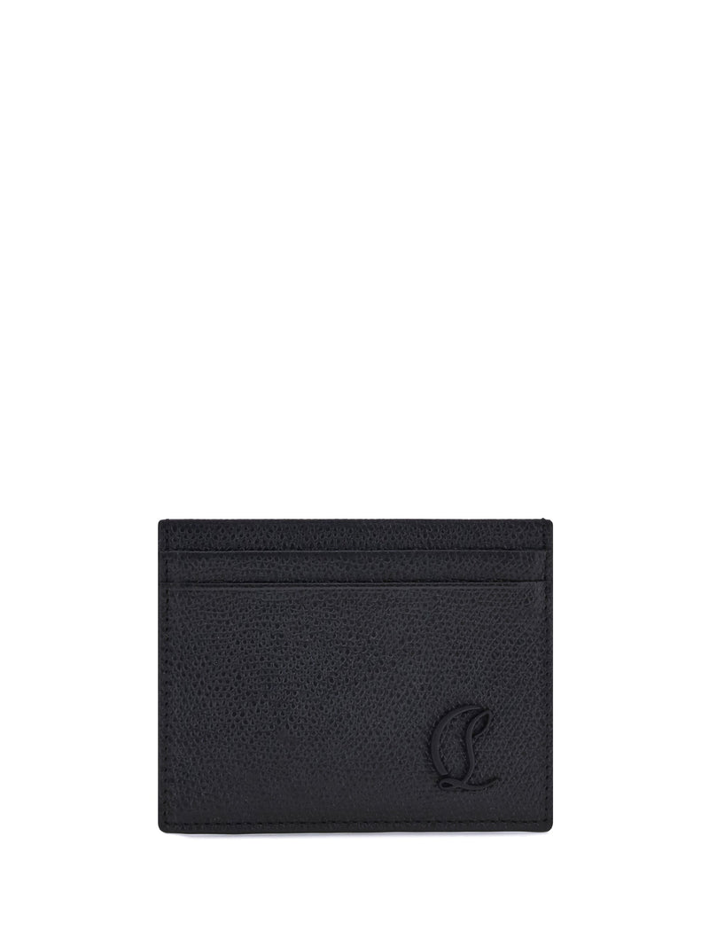Christian Louboutin Grained Calf Leather Card Case — Black Cases