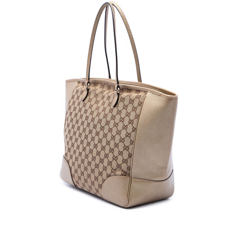 GG Canvas and Metallic Calfskin Bree Tote - Image 2