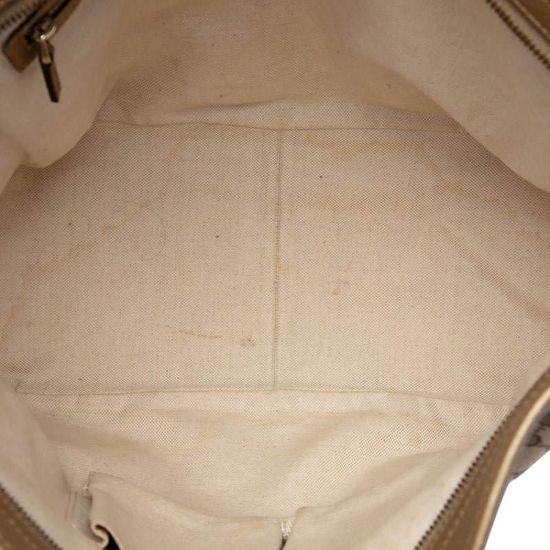 GG Canvas and Metallic Calfskin Bree Tote - Image 4