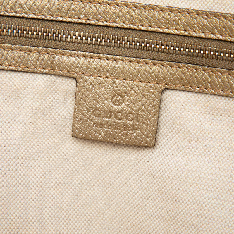 GG Canvas and Metallic Calfskin Bree Tote - Image 5