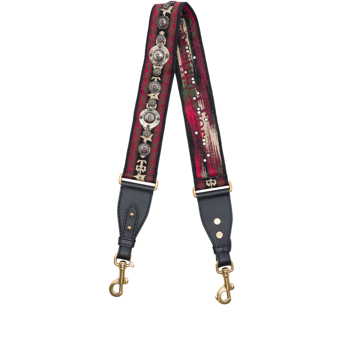 Studded Embroidered Canvas Bag Strap - Image 1