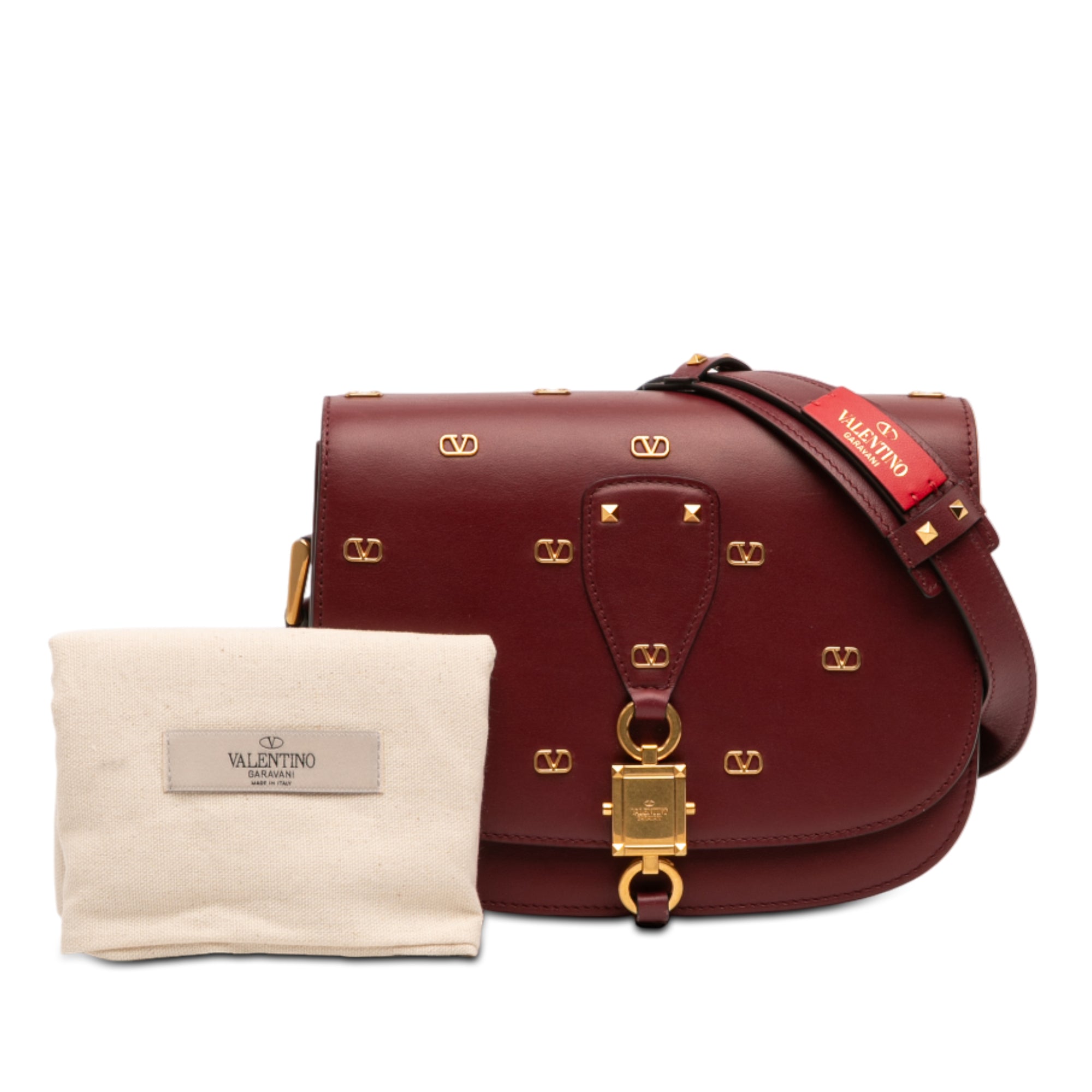 VLogo Embellished Leather Crossbody - Image 9