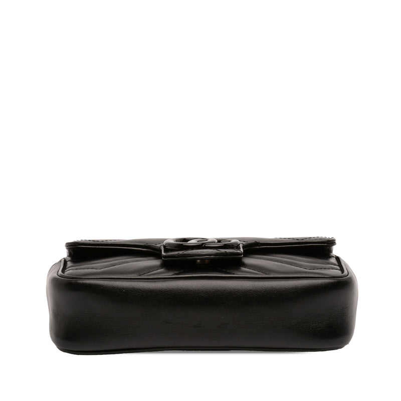 Mini GG Marmont Matelasse Calfskin Monochrome Flap Crossbody - Image 3