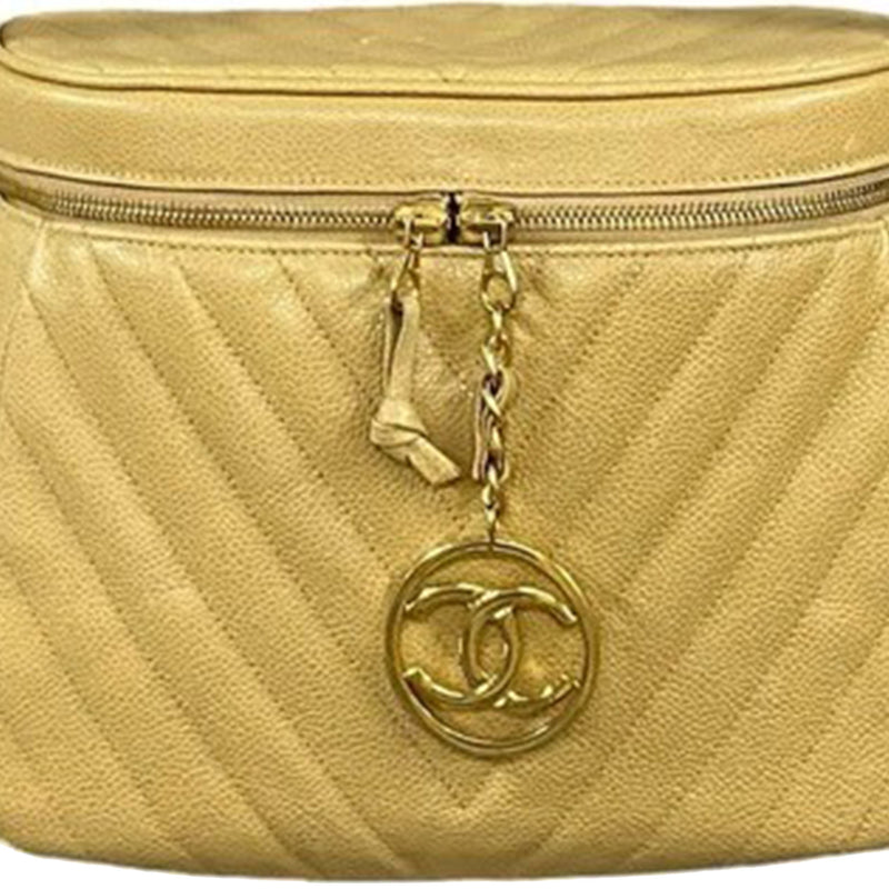 CC Chevron Caviar Vanity Case with Chain - Image 16