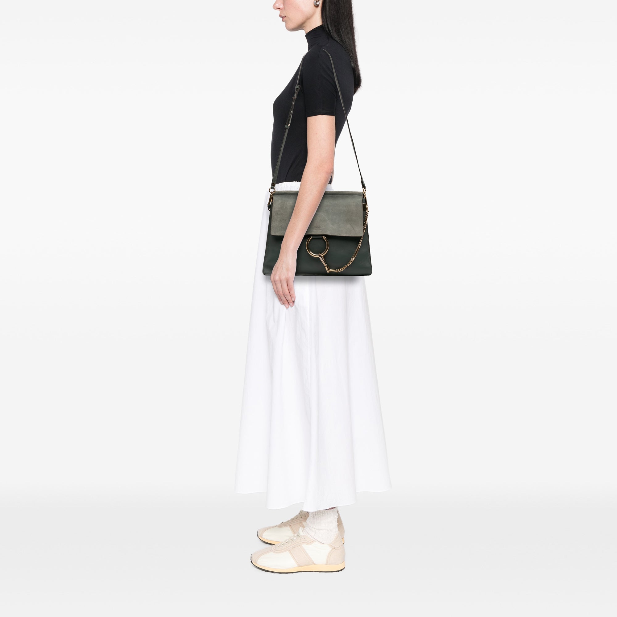 Medium Calfskin and Suede Faye Crossbody - Image 6