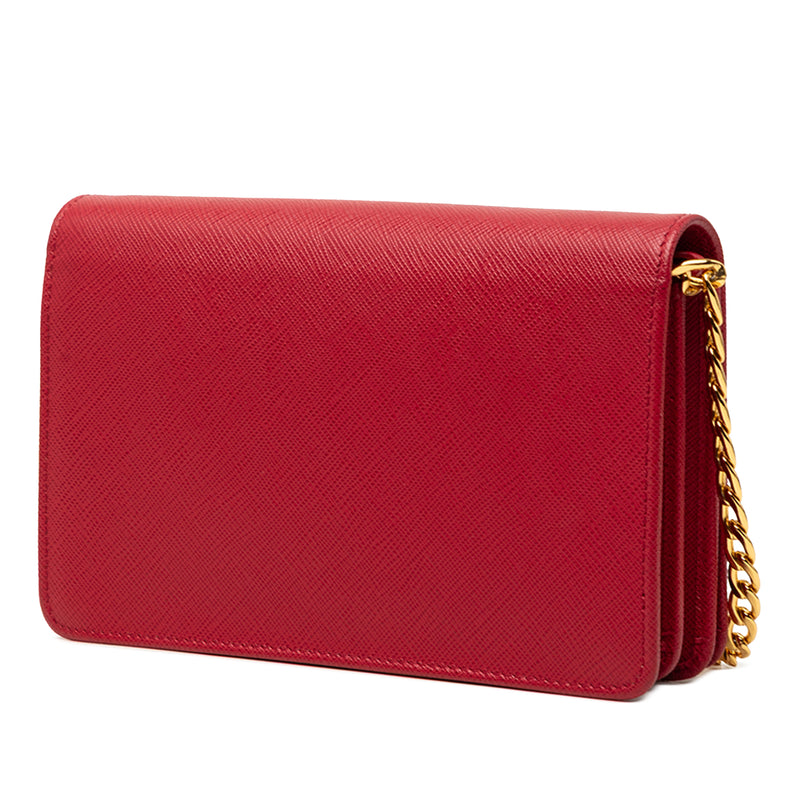 Saffiano Lux Flip Lock Wallet on Chain - Image 2