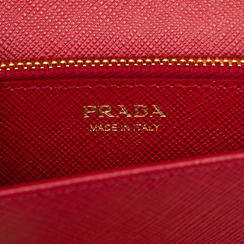 Saffiano Lux Flip Lock Wallet on Chain - Image 5