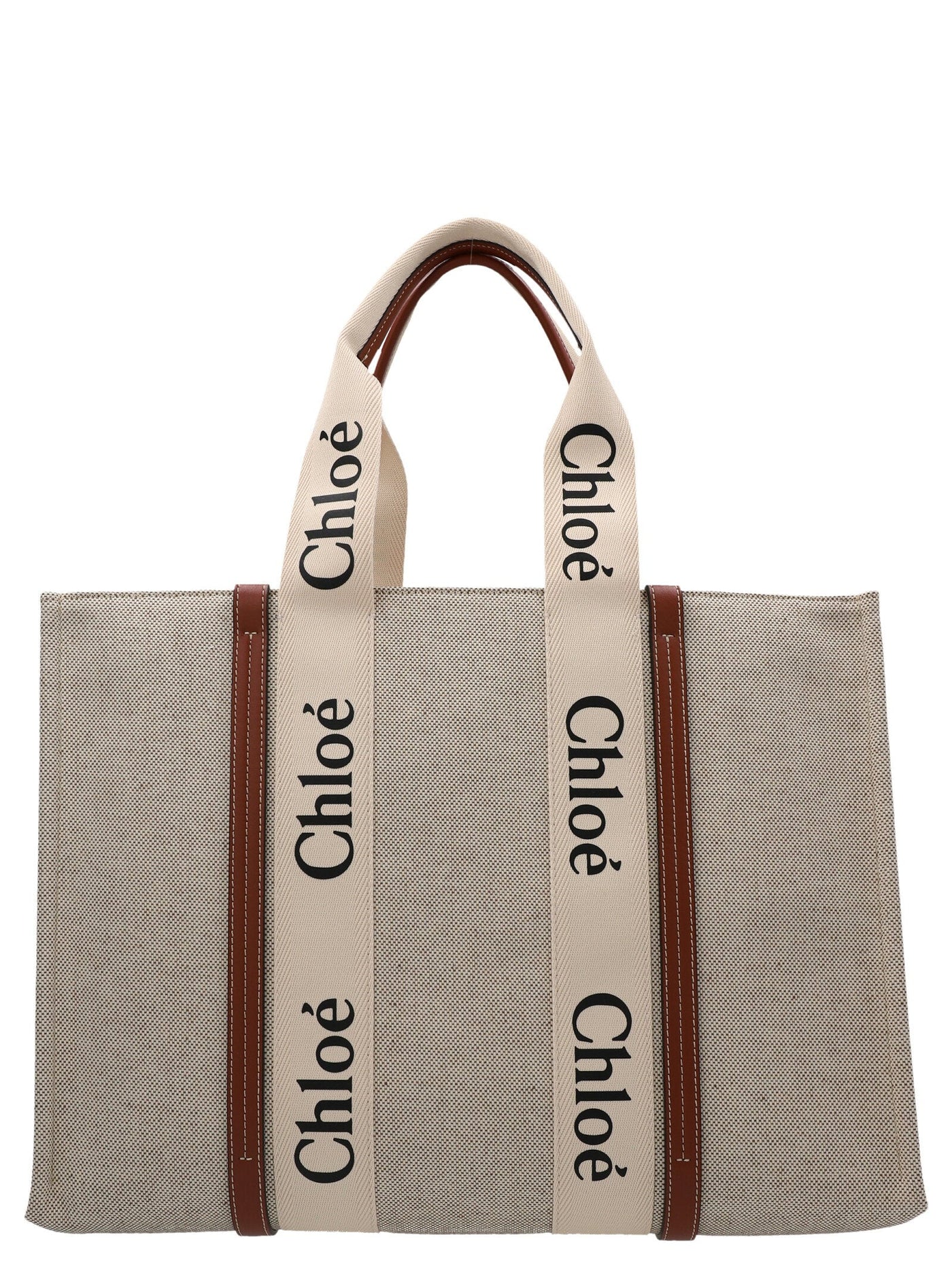 Chloé Woody Tote Bag — Beige