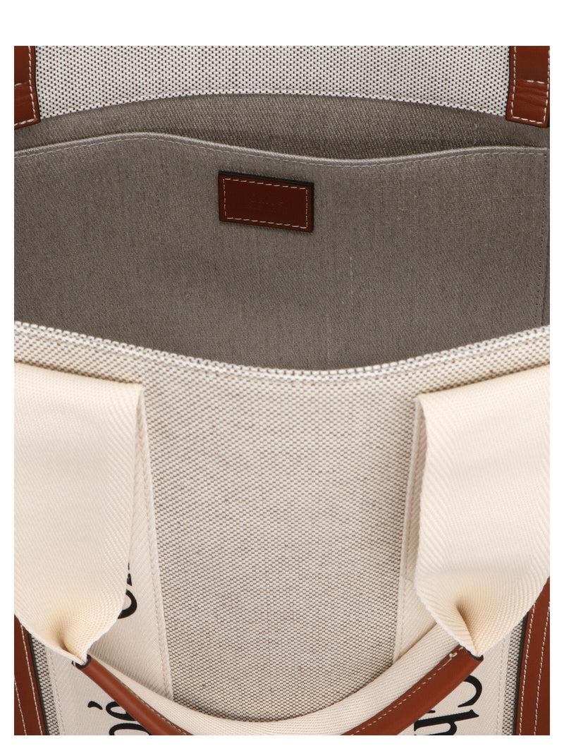 Chloé Woody Tote Bag — Beige