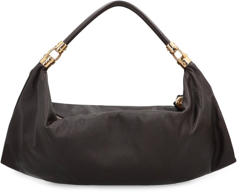 Chloé Carry Shoulder Bag — Brown Cotton