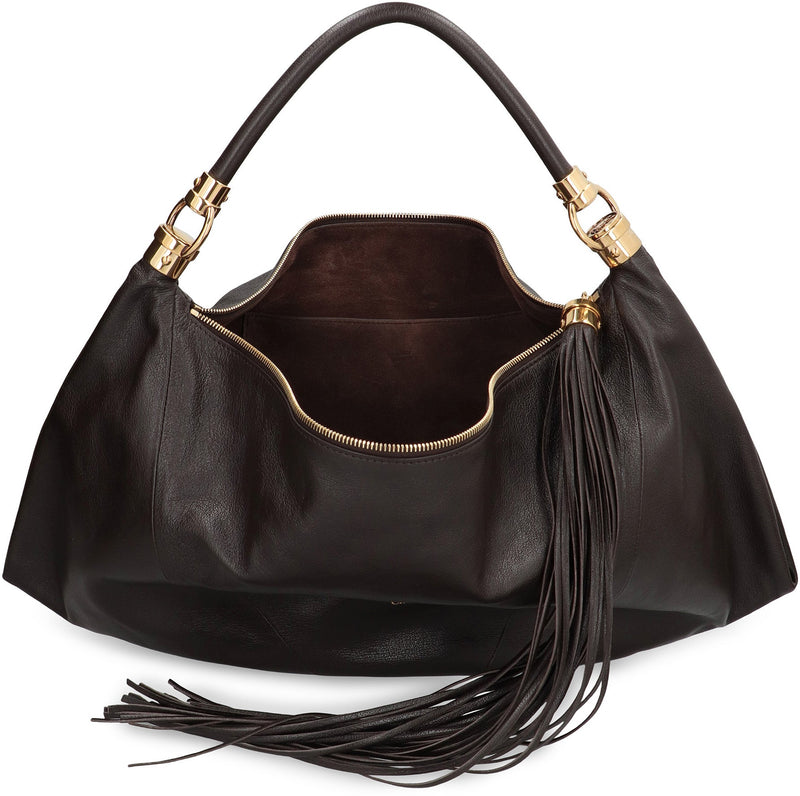 Chloé Carry Shoulder Bag — Brown Cotton