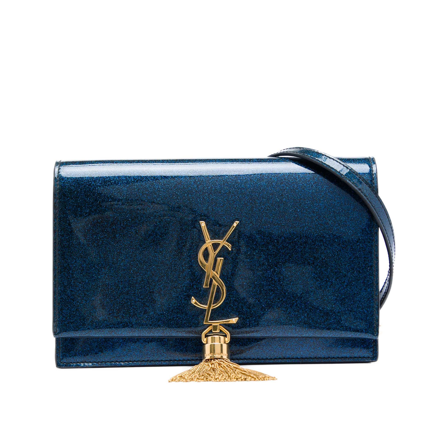 Glitter Patent Monogram Kate Tassel Wallet on Chain - Image 1