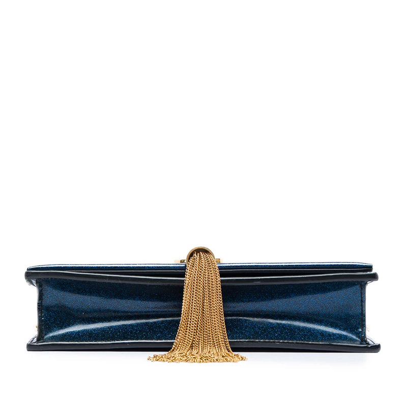 Glitter Patent Monogram Kate Tassel Wallet on Chain - Image 3