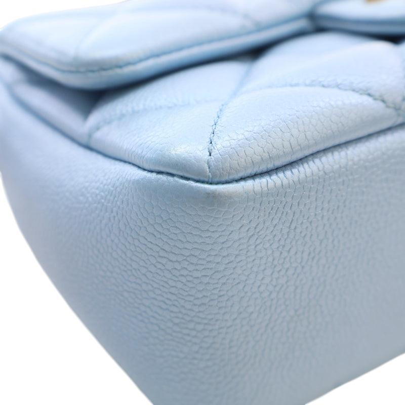 Mini Quilted Iridescent Caviar My Perfect Flap - Image 10