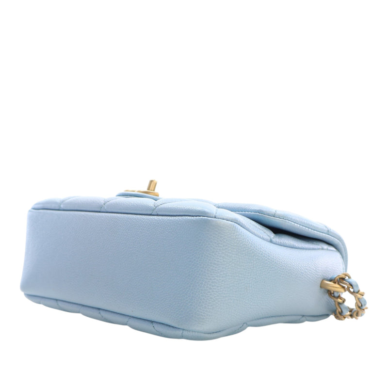 Mini Quilted Iridescent Caviar My Perfect Flap - Image 13