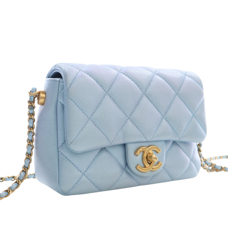 Mini Quilted Iridescent Caviar My Perfect Flap - Image 2