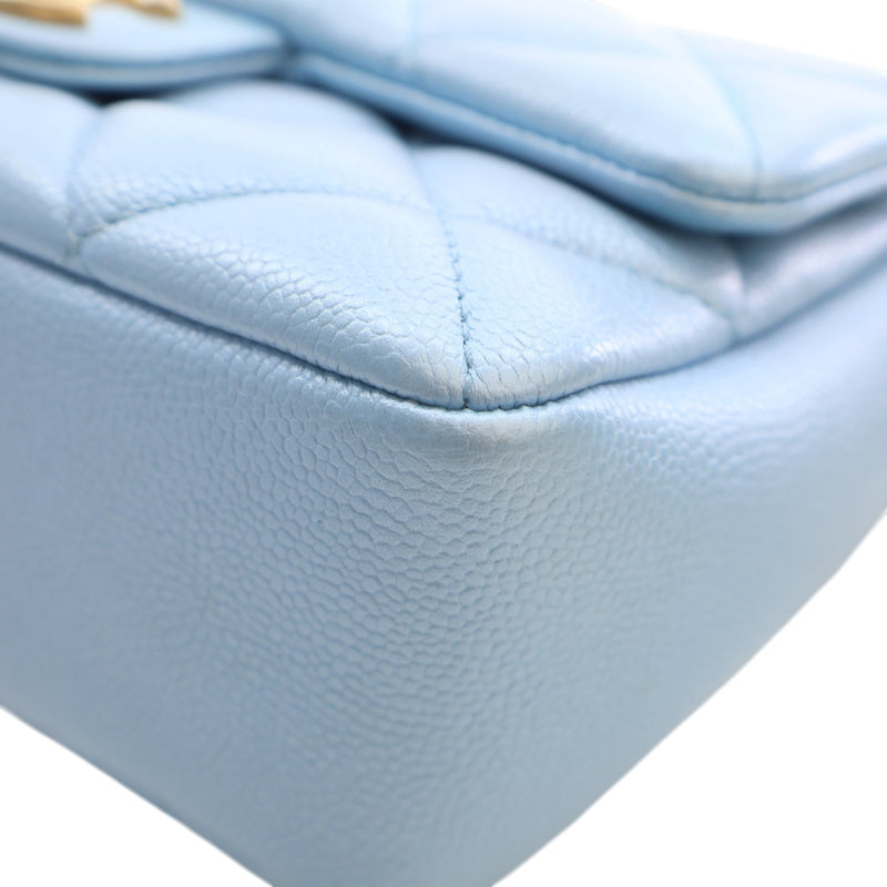 Mini Quilted Iridescent Caviar My Perfect Flap - Image 9