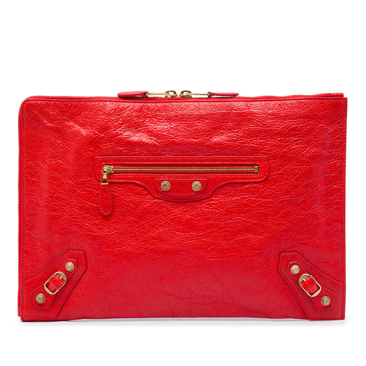 Lambskin Motocross Giant 12 Zip Around Flat Clutch - Image 1