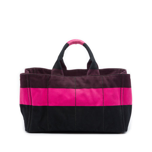 Large Striped Canvas Canapa Tote - Image 1