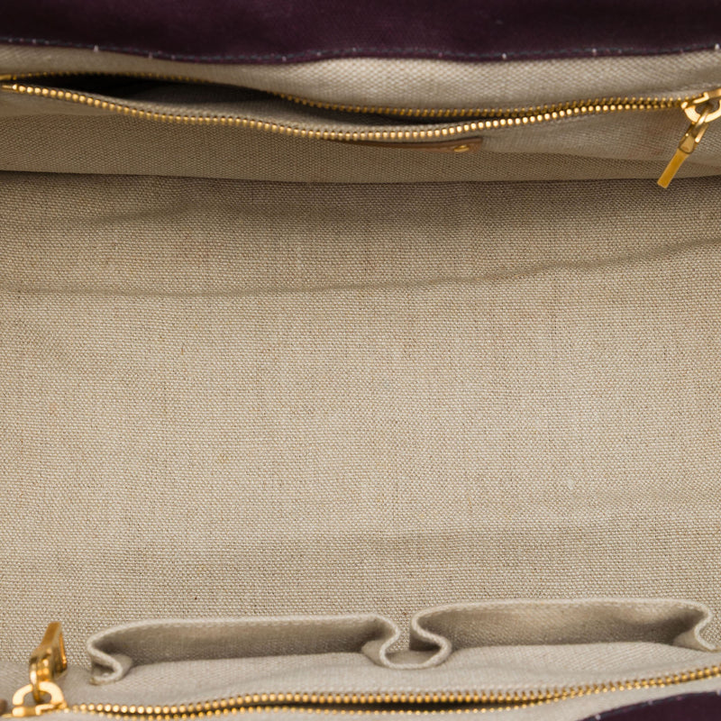 Large Striped Canvas Canapa Tote - Image 4