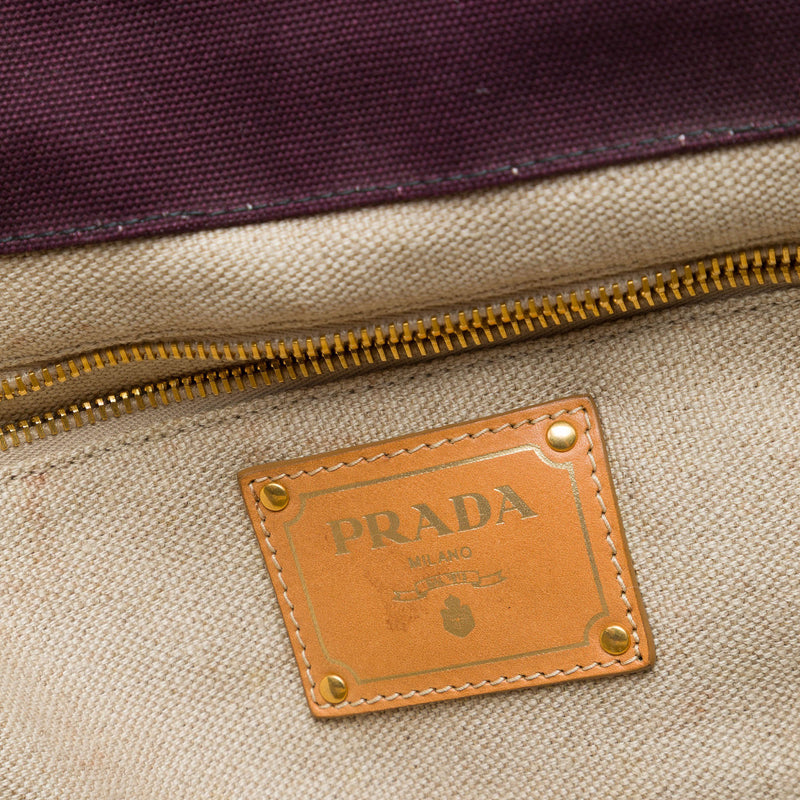 Large Striped Canvas Canapa Tote - Image 5