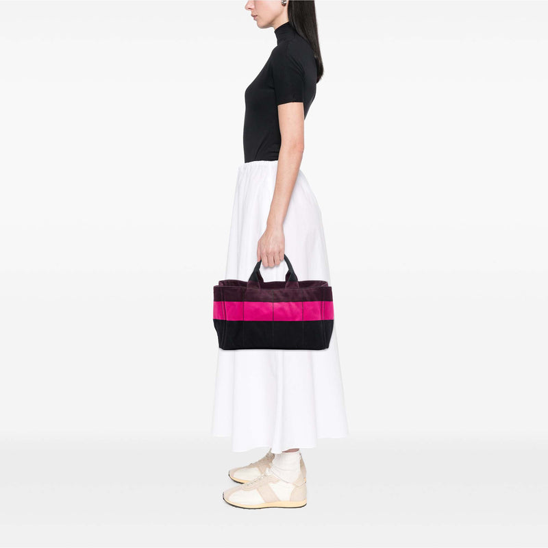 Large Striped Canvas Canapa Tote - Image 6