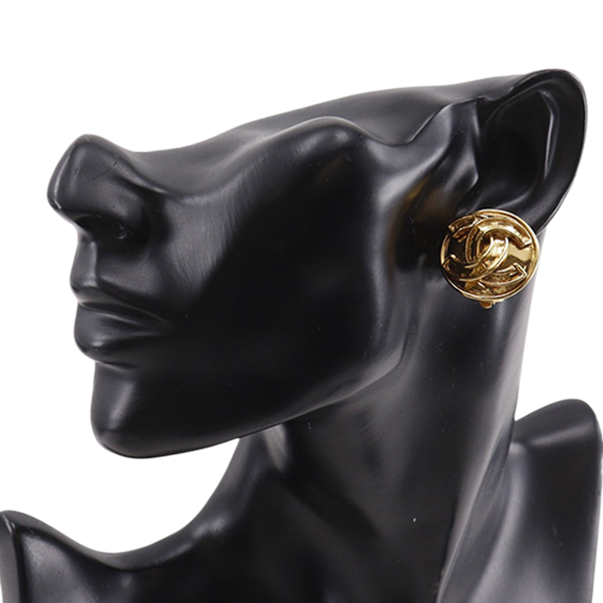 CC Gold Plated Round Clip On Earrings - Image 10