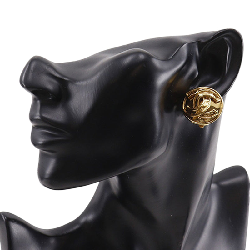 CC Gold Plated Round Clip On Earrings - Image 10