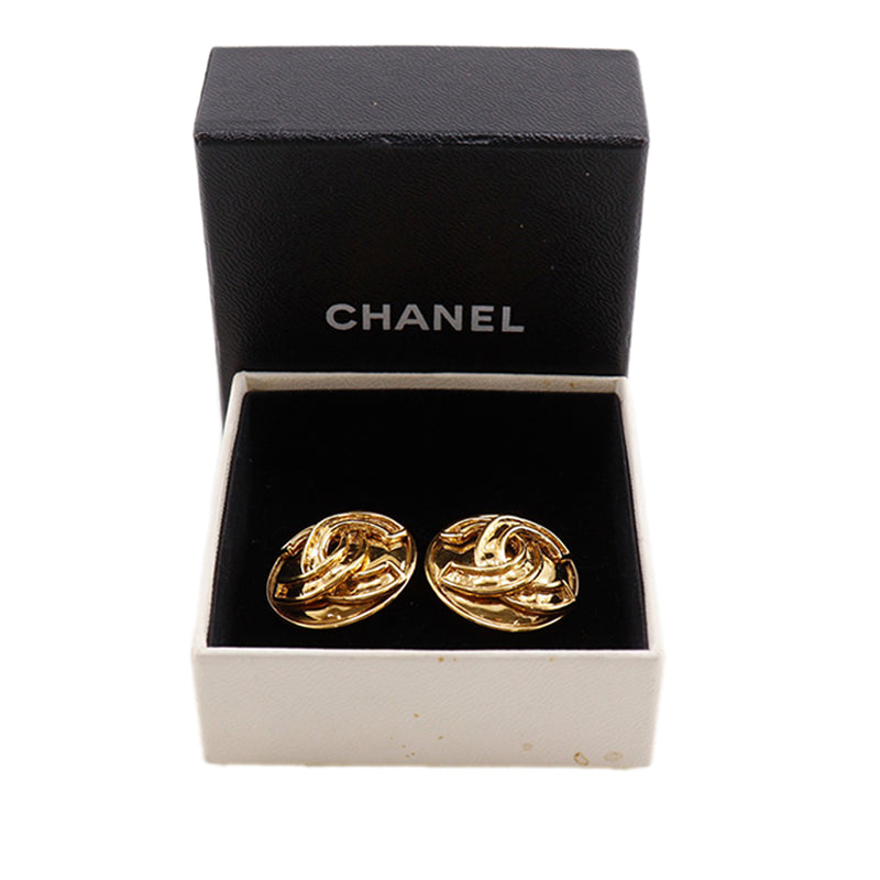 CC Gold Plated Round Clip On Earrings - Image 11