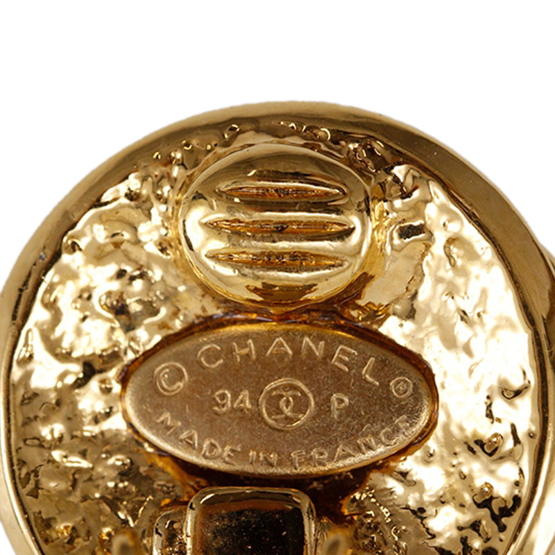 CC Gold Plated Round Clip On Earrings - Image 9